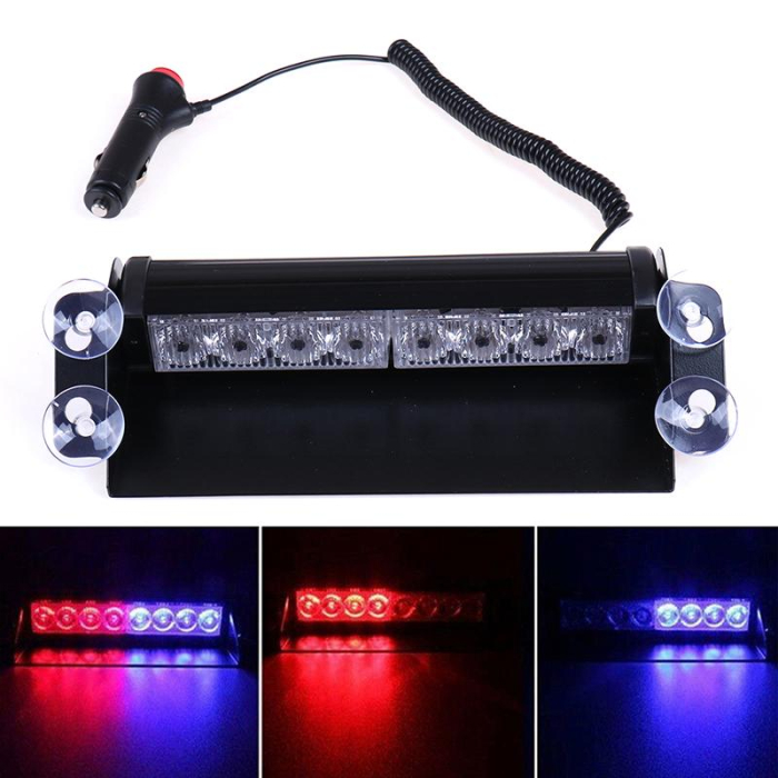 Lampa stroboscopica pentru parbriz montaj cu ventuze culori Rosu Albastru putere 8W alimentare 12V - IoArtify.ro [4]