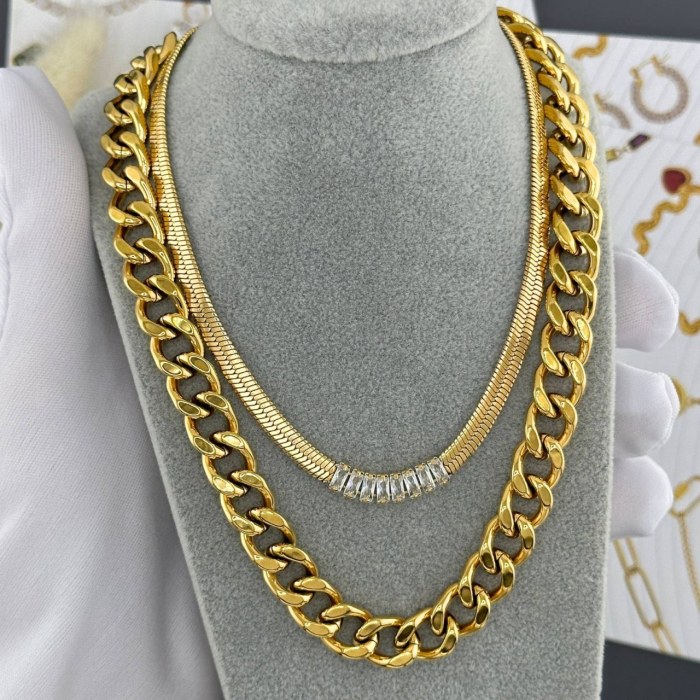 Lanț Cubanesse din Inox placat cu AUR 18K – Eleganță durabilă pentru orice ocazie [3]