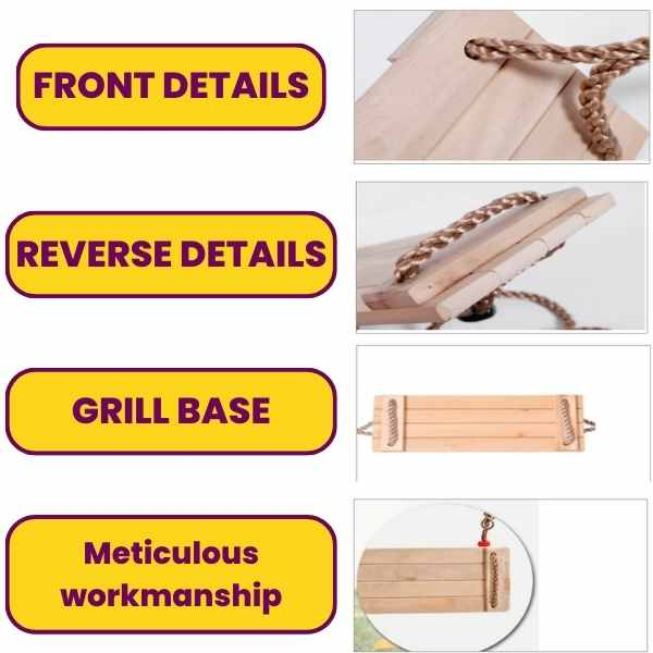 Leagan cu Sfoara pentru Copii din Lemn Dreptunghiular 40 x 16.2 x 1.2 cm – IoArtify.ro [3]