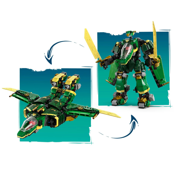 Lego Ninjago Robotul Avion cu Reactie al Lui Lloyd 71845 set 2 în 1 cu piese detaliate - IoArtify.ro [6]