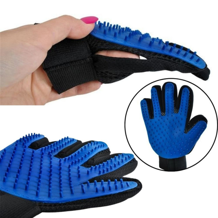 Manusa pentru descalcit si curatat blana animalelor de companie Ajustabila cu perii moi din silicon 22.5 X 17.5 cm - IoArtify.ro [3]