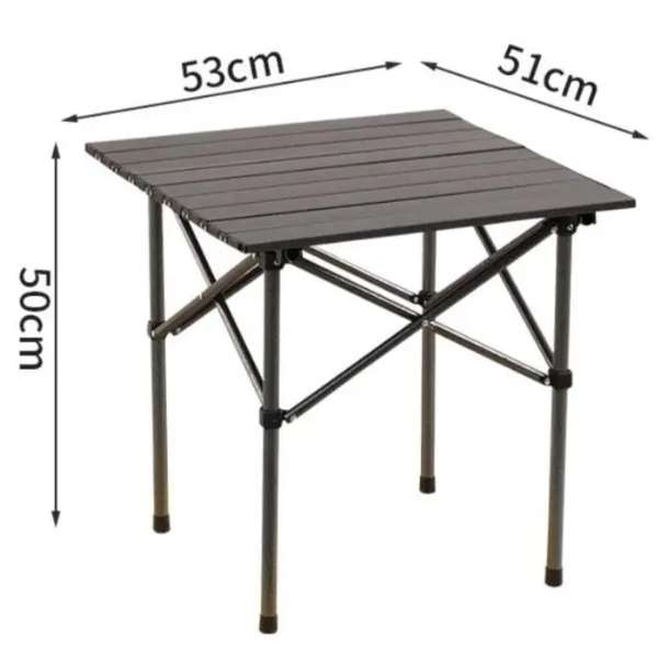 Masa Pliabil pentru Gradina sau Camping Plastic HDPE Impermeabila 53x51x50 Maro - IoArtify.ro [2]