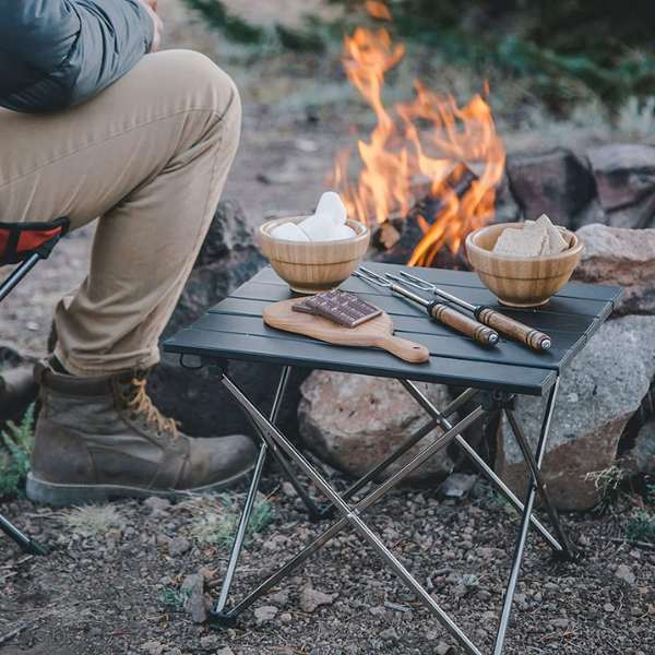 Masa pliabilă pentru grădină și camping din plastic HDPE maro – portabilă, impermeabilă și ușor de transportat [7]