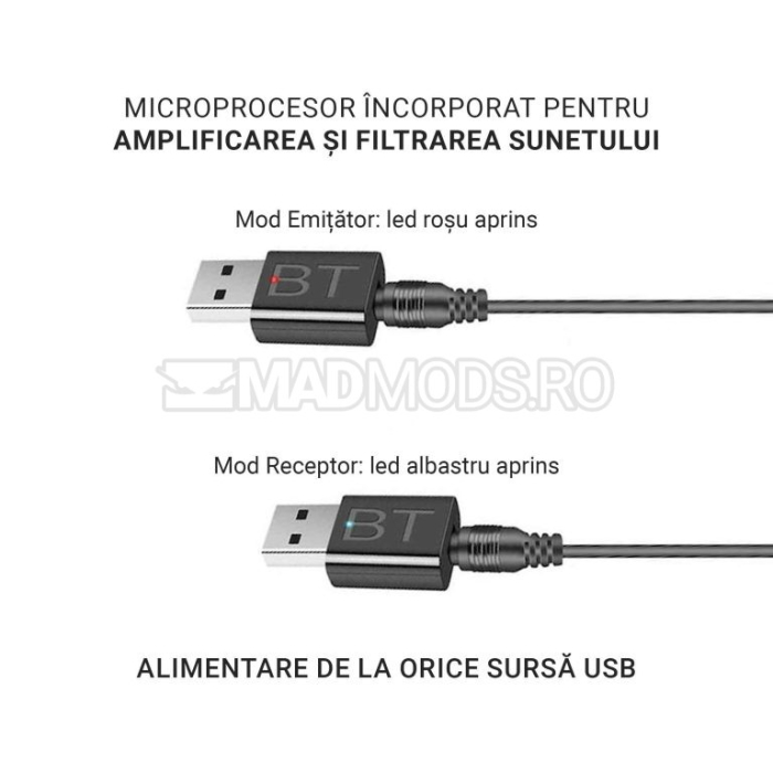 Adaptor Bluetooth 5.0 USB Transmițător și Receptor Audio Jack [4]
