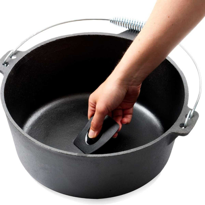 Oala de Fonta cu Maner din Inox 10 L 34x14 cm Negru – IoArtify.ro [3]