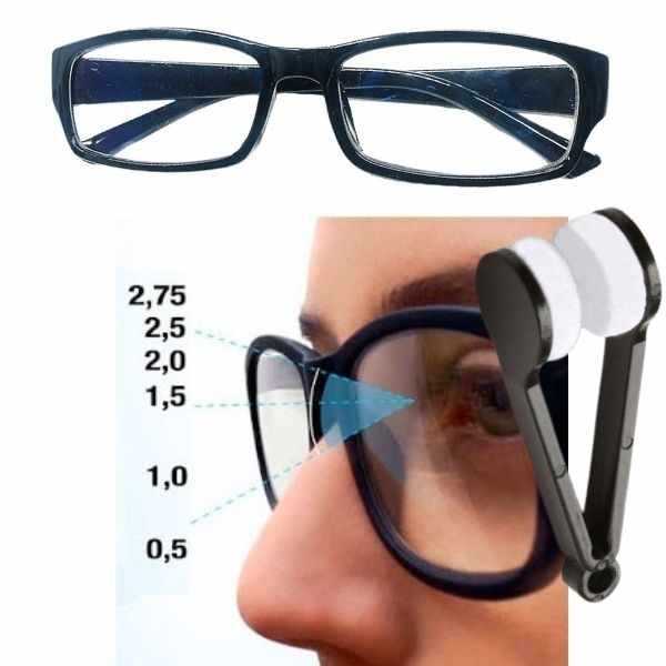 Ochelari pentru Citit One4ALL cu Dioptrii Auto-Ajustabile de la 05 la 250 Negru si Clema Microfibra pentru Curatarea Lentilelor – IoArtify.ro [4]