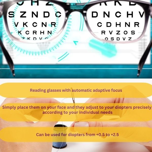 Ochelari pentru citit One4ALL cu dioptrii auto-ajustabile de la plus 0,5 la plus 2,50 Negru si 4 Perii pentru curatarea lentilelor Multicolor – IoArtify.ro [4]