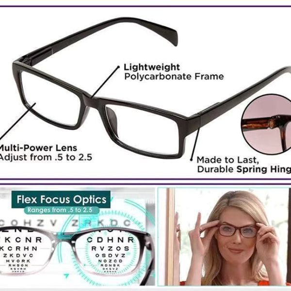 Ochelari pentru citit One4ALL cu dioptrii auto-ajustabile de la plus 0,5 la plus 2,50 Negru si 4 Perii pentru curatarea lentilelor Multicolor – IoArtify.ro [8]