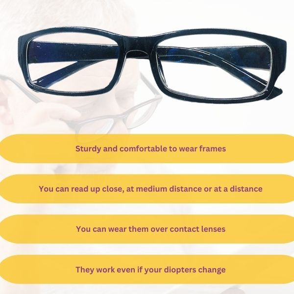 Ochelari pentru citit One4ALL cu dioptrii auto-ajustabile de la plus 0,5 la plus 2,50 Negru si 4 Perii pentru curatarea lentilelor Multicolor – IoArtify.ro [2]