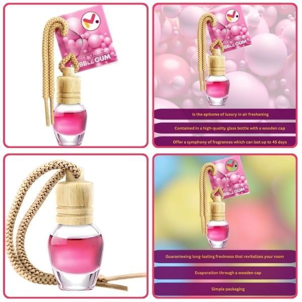 Odorizant Auto Aroma Bubble Gum si Perie cu Maner Ergonomic si Fire din Nylon SoftTouch Perie cu Maner Ergonomic - IoArtify.ro [3]