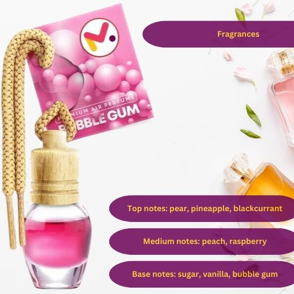Odorizant Auto in Sticla cu Snur si Capac din Lemn Aroma Bubble Gum 8 ml Capac din Lemn - IoArtify.ro [5]