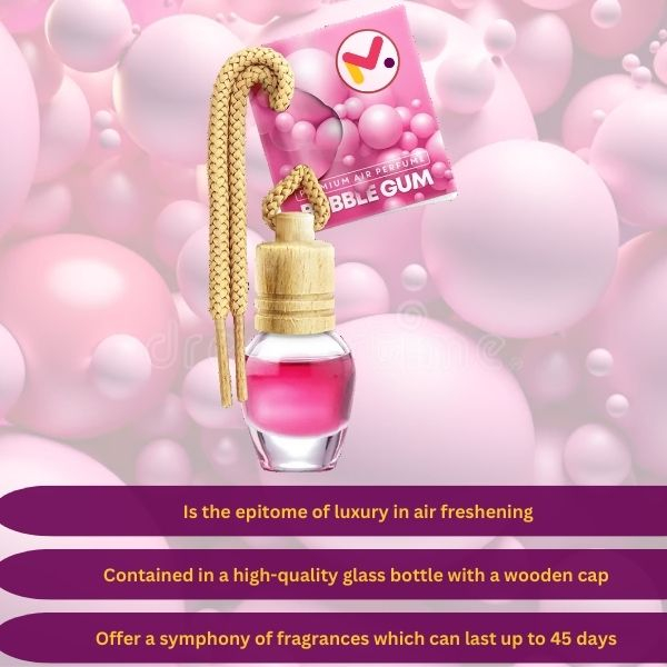 Odorizant Auto in Sticla cu Snur si Capac din Lemn Aroma Bubble Gum 8 ml Capac din Lemn - IoArtify.ro [3]