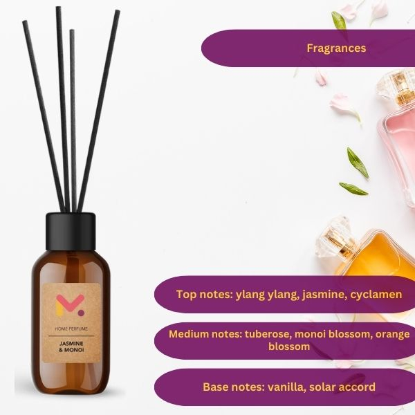 Odorizant cu Betisoare pentru Camera 125 ml Aroma Iasomie și Monoi Capacitate Lungă Durată - IoArtify.ro [2]