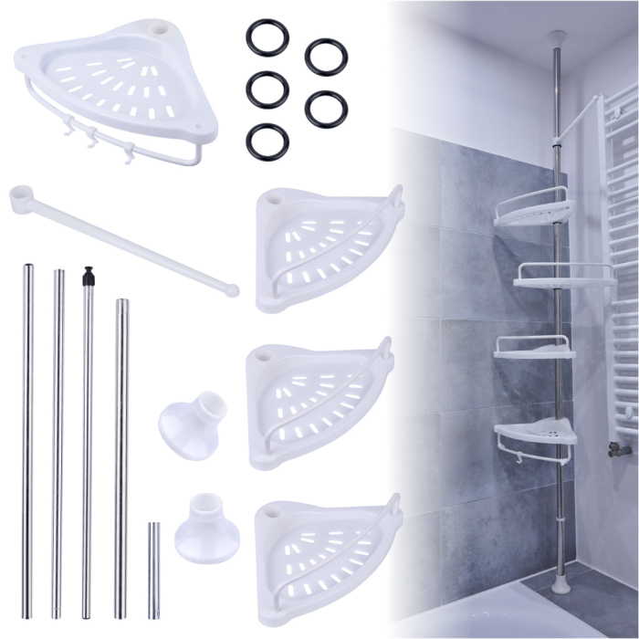 Organizator baie raft de baie de tip coltar cu brat telescopic si 4 etajere – IoArtify.ro [8]