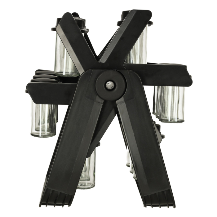 Organizator de condimente cu 18 containere cu suport rotativ pentru bucatarie culoare neagra capacitate 18 recipiente – IoArtify.ro [2]