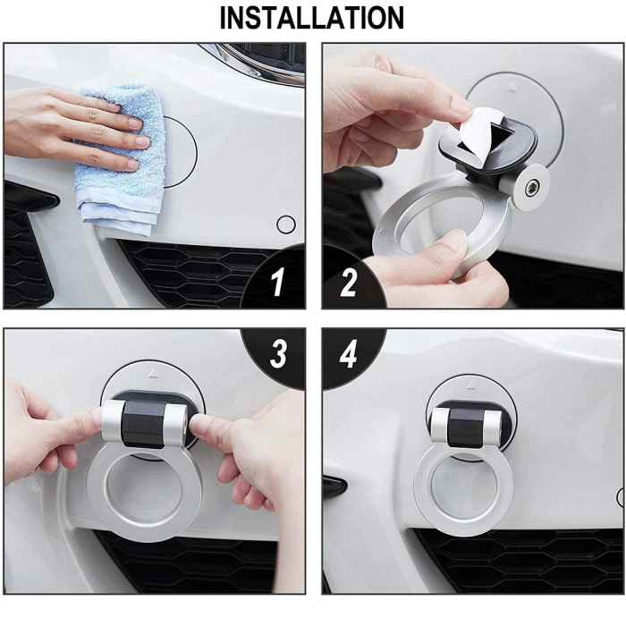 Ornament carlig remorcare RACING SPORT Argintiu din aluminiu rezistent – IoArtify.ro [5]