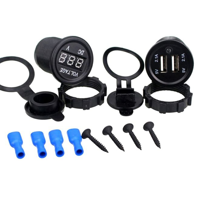 Panou electric suplimentar impermeabil pentru vehicule Off Road ATV SSV cu 2 porturi USB si voltmetru 12-24V – IoArtify.ro [5]