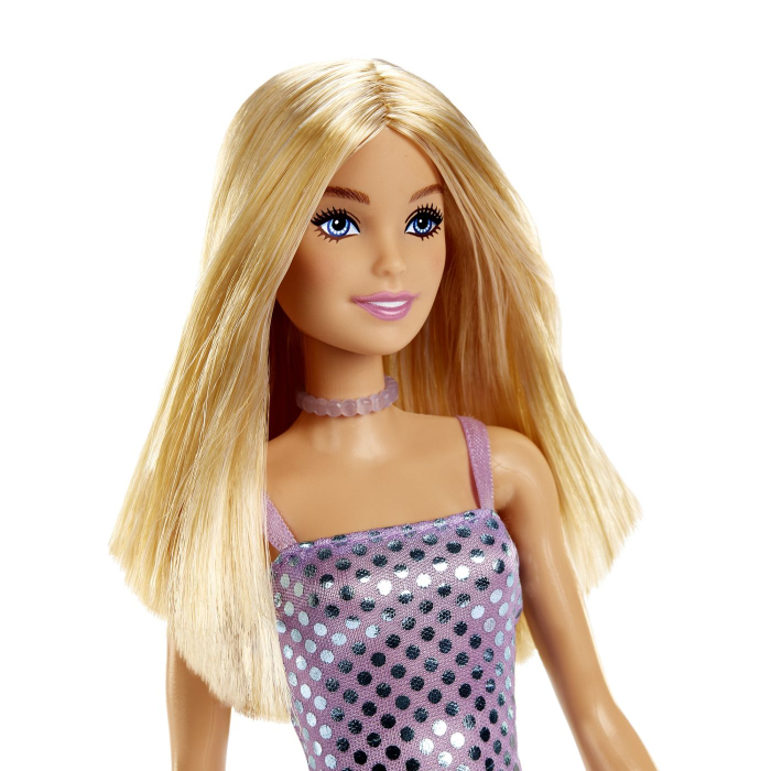 Papusa Barbie Tinute Stralucitoare Blonda cu Rochita Mov Set 3 Rochii - IoArtify.ro [4]