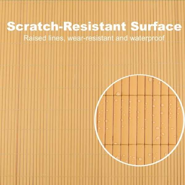 Paravan Decorativ din PVC Imitatie Bambus Natural 1300 g pe metru patrat 3 x 1 m Maro Rezistent UV – IoArtify.ro [3]