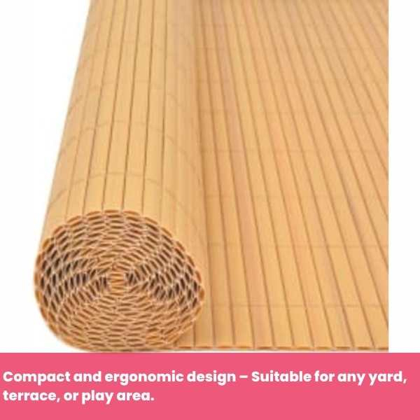 Paravan Decorativ din PVC Imitatie Bambus Natural 1300 g pe metru patrat 3 x 1 m Maro Rezistent UV – IoArtify.ro [2]