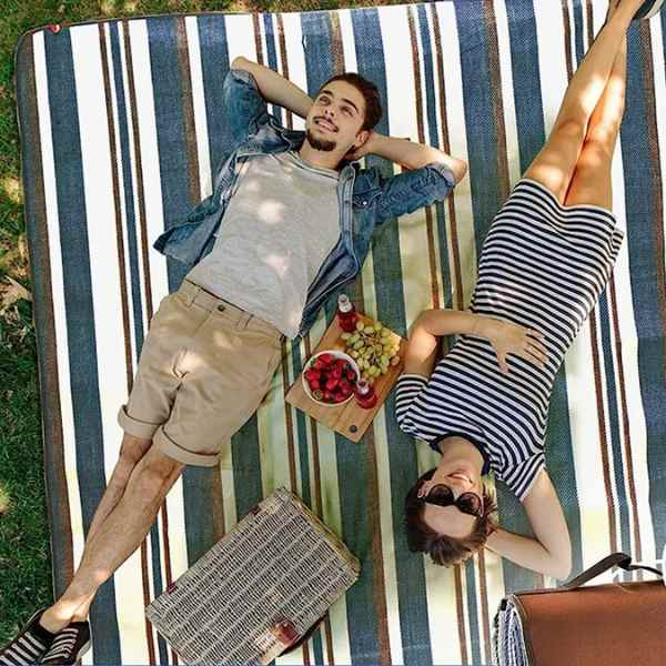 Patura pentru Picnic sau Plaja Pliabila Model Geanta Impermeabila Oxford 200 x 145 cm Albastru - IoArtify.ro [5]