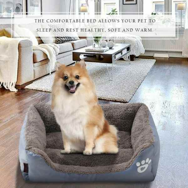 Patut pentru Caini Imblanit Anti Aderent Calduros si Moale Marimea L 65 x 50 x 16 cm Gri – IoArtify.ro [2]