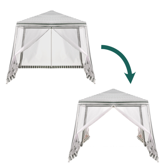 Pavilion de gradina cort pentru petreceri foișor cu plasa de tantari alb verde dimensiune 3 x 3 m - IoArtify.ro [7]