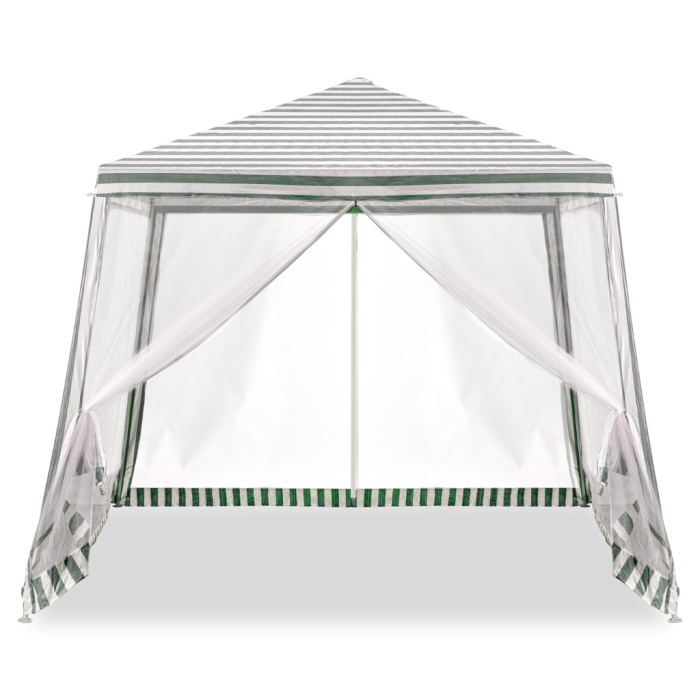 Pavilion de gradina cort pentru petreceri foișor cu plasa de tantari alb verde dimensiune 3 x 3 m - IoArtify.ro [2]