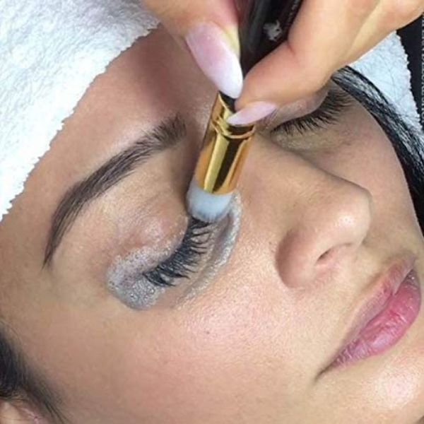 Perie compacta pentru curatarea si spalarea genelor tenului sau nasului peri foarte moi 10 cm Alb Auriu – IoArtify.ro [8]