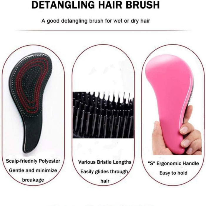 Perie de Par cu Dinti Rari Forma Rotunjita pentru Scalp 19 x 7 cm Roz – IoArtify.ro [4]