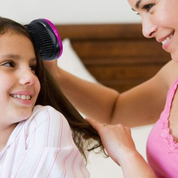 Perie de Par cu Dinti Rari Forma Rotunjita pentru Scalp 19 x 7 cm Verde - IoArtify.ro [8]