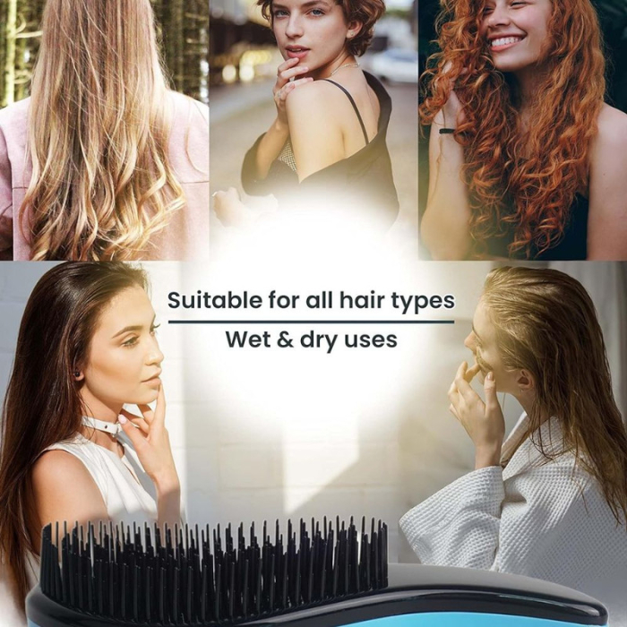 Perie de Par cu Dinti Rari Forma Rotunjita pentru Scalp 19 x 7 cm Verde - IoArtify.ro [4]