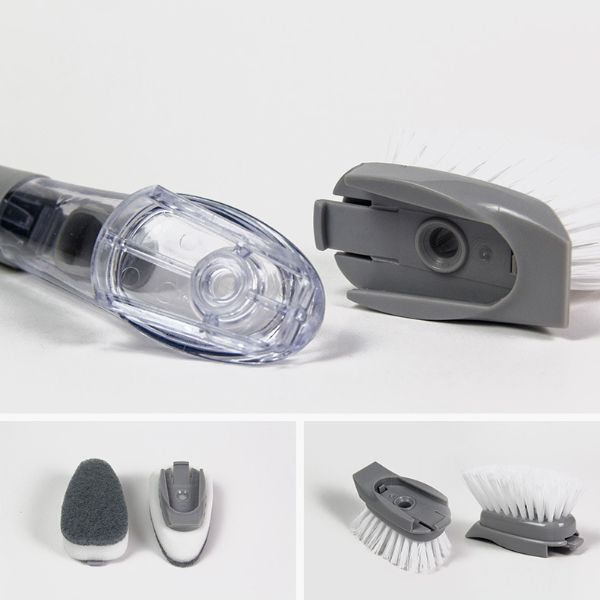 Perie multifunctionala pentru spalat vase maner lung cu rezervor pentru detergent incorporat si 3 capete de rezerva 24 cm – IoArtify.ro [6]