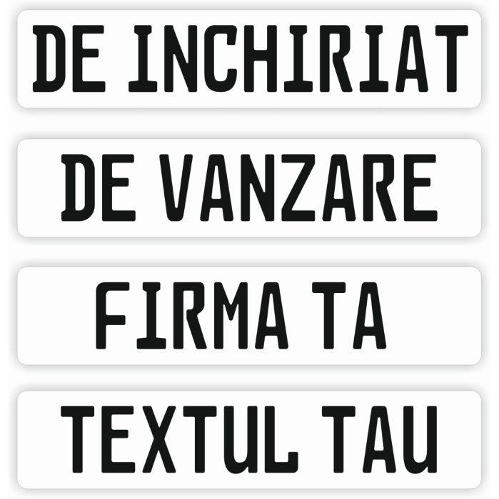 Placuta de inmatriculare CUSTOM TEXT dimensiune 52 x 11 cm material PVC 33 caractere incluse – IoArtify.ro [2]