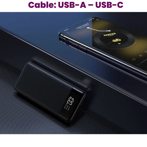 Powerbank Li-Po cu Display LED 10000 mAh 2 X USB 1 X USB-C si Cablu de incarcare Fast Charge 3 in 1 120 W 2 m – IoArtify.ro [9]