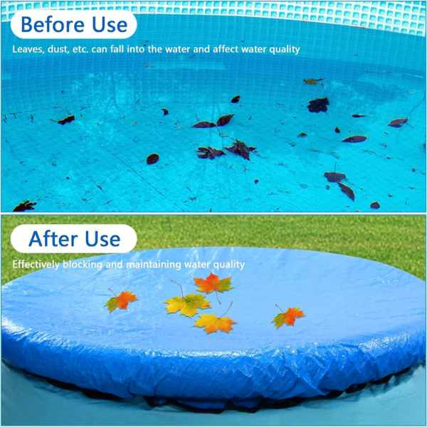 Prelata Universala pentru Acoperire Piscine Gonflabile Rotunde cu Diametru 244 cm Material PVC Impermeabila Albastru – IoArtify.ro [8]