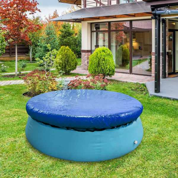 Prelata Universala pentru Acoperire Piscine Gonflabile Rotunde cu Diametru 244 cm Material PVC Impermeabila Albastru – IoArtify.ro [7]