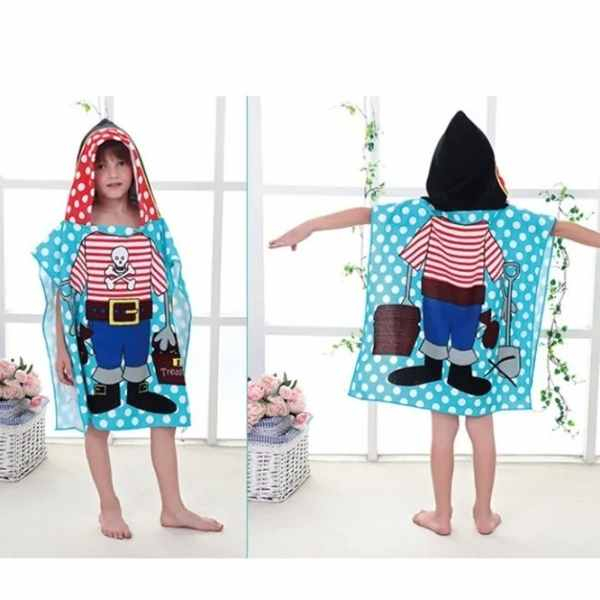 Prosop de Baie Pentru Copii Tip Halat din Microfibra 250 g/m² 58 x 57 cm Model cu Pirati - IoArtify.ro [4]