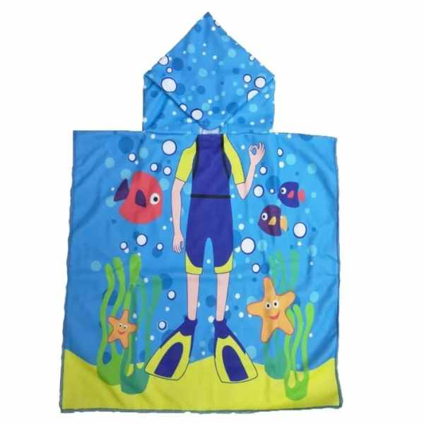 Prosop de Baie Pentru Copii Tip Halat din Microfibra 250 g/m² 58 x 57 cm Model cu Scafandru - IoArtify.ro [3]