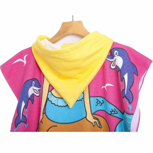 Prosop de Baie Pentru Copii Tip Halat din Microfibra 250 g/m² 58 x 57 cm Model cu Sirena - IoArtify.ro [4]