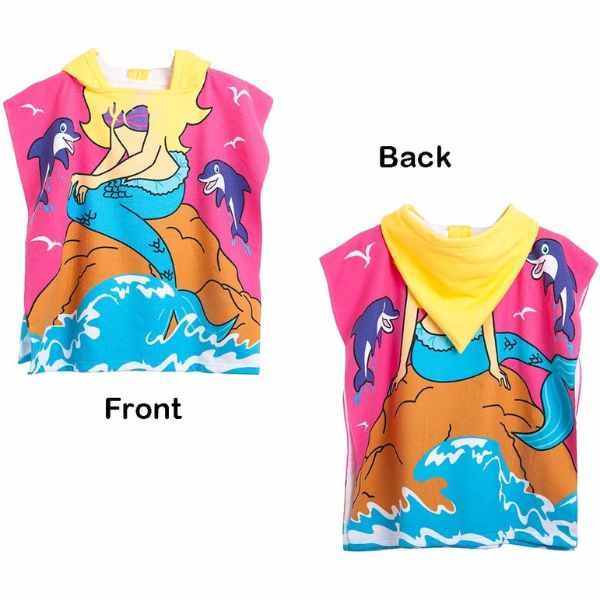 Prosop de Baie Pentru Copii Tip Halat din Microfibra 250 g/m² 58 x 57 cm Model cu Sirena - IoArtify.ro [2]