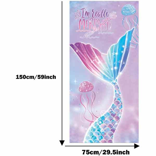 Prosop pentru Plaja Model Sirena Microfibra Uscare Rapida 266 g pe metru patrat 150 x 70 cm Roz - IoArtify.ro [2]