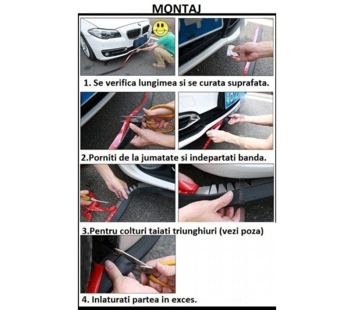 Protectie spoiler prelungire bara fata spate din cauciuc culoare negru rezistenta la impact - IoArtify.ro [6]