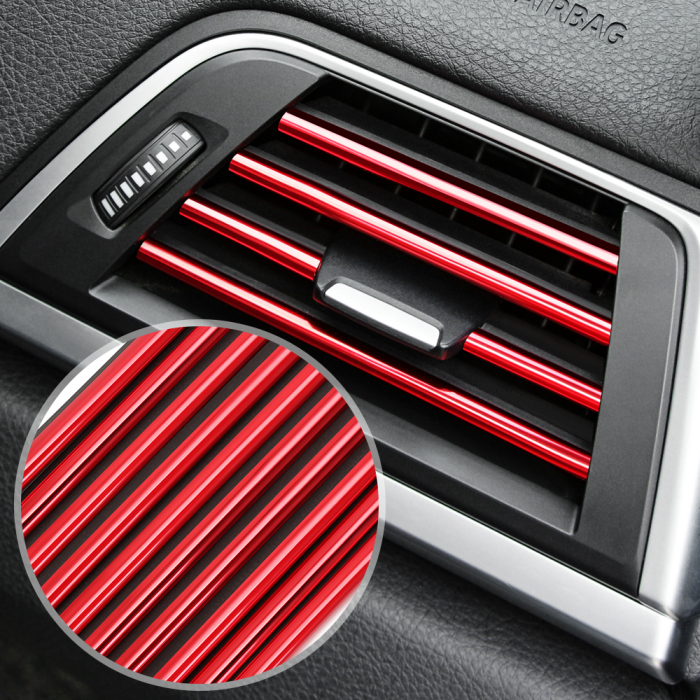 Rola Ornament Auto de tip U pentru muchii sau grila ventilatie 15 metri liniari culoare Rosie - IoArtify.ro [2]