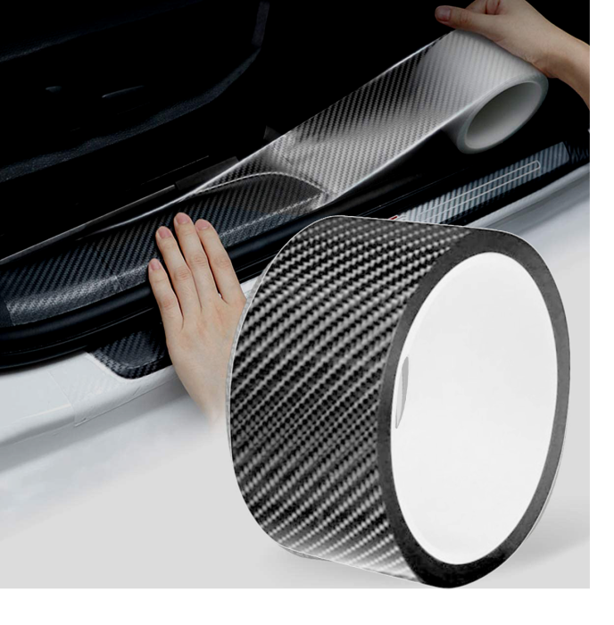Rola ornament bandouri sau praguri autoadeziv din autocolant Carbon 5D dimensiune 148 x 4 cm culoare Gri Antracit - IoArtify.ro [2]