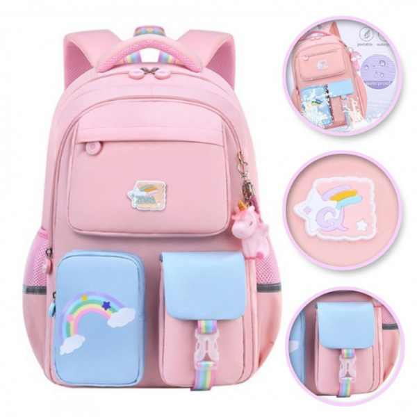 Rucsac din Material Oxford cu Jucarie de Plus 35 L cu Bretele Căptușite 45x30x20 cm Roz - IoArtify.ro [4]