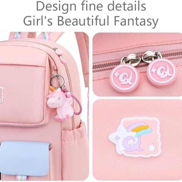 Rucsac din Material Oxford cu Jucarie de Plus 35 L cu Bretele Căptușite 45x30x20 cm Roz - IoArtify.ro [6]