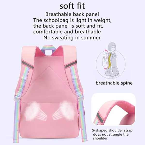 Rucsac din Material Oxford cu Jucarie de Plus 35 L cu Bretele Căptușite 45x30x20 cm Roz - IoArtify.ro [5]