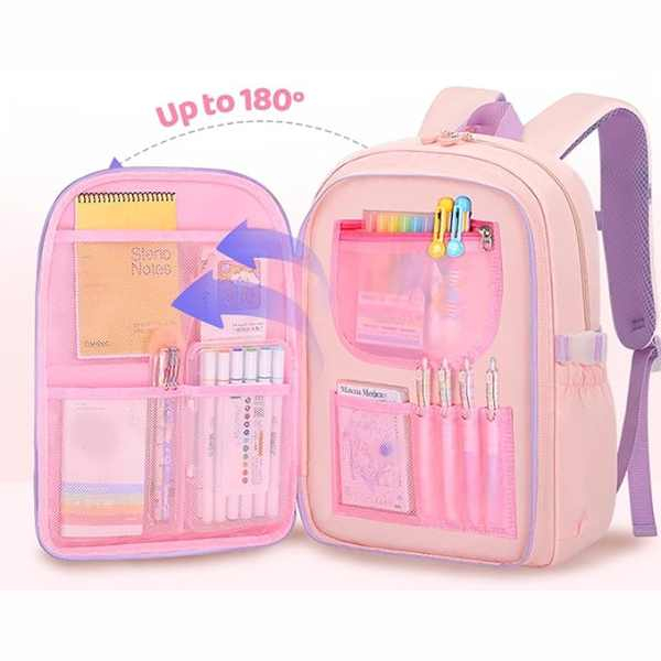 Rucsac Mercaton din Material Oxford cu Jucarie de Plus 35 L cu Bretele Căptușite 45x32x17 cm Roz cu Mov – IoArtify.ro [3]