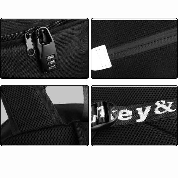 Rucsac din Material Oxford cu Port USB și Elemente Fosforescente 44x27x16 cm Negru – IoArtify.ro [5]